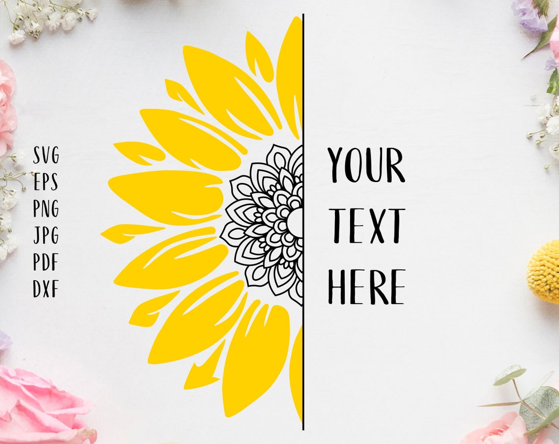 Free Free 350 Half Sunflower Mandala Svg SVG PNG EPS DXF File