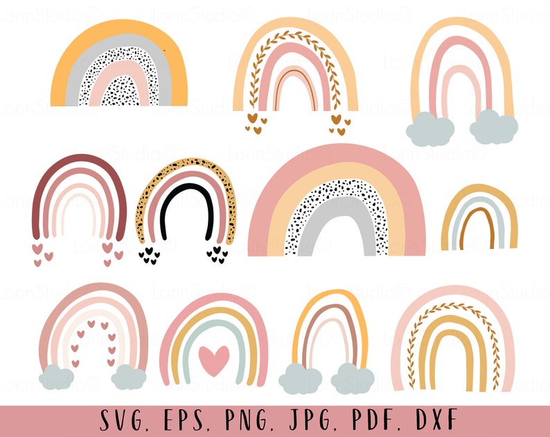 Download Rainbow Svg Rainbow Bundle Svg Boho Rainbow Clipart Pastel Colors Rainbow Scandinavian Clipart Nursery Rainbow Rainbow Vector Baby Shower Clip Art Image Files Embellishments Safarni Org
