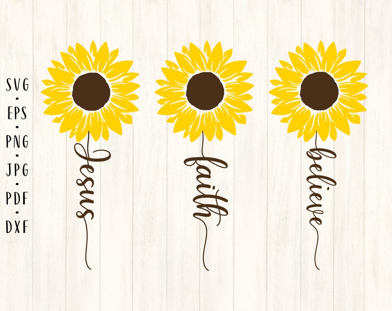 Download Christian sunflower bundle svg Jesus faith believe svg | Etsy