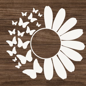 Farfalla daisy svg Daisy monogramma svg Daisy svg Daisy clipart Daisy file taglio farfalla svg sg Sunflower svg farfalla fiore svg Daisy png