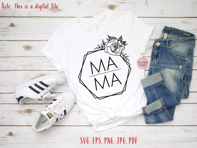 Mama floral hexagon svg Mothers day modern svg Mama clipart Mama hexagon svg Mothers day shirt svg Mama floral frame Mom svg Mama vector image 2