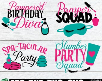 Matching Slumber Party svg. Spa Party svg. Spa Birthday svg. Pamper Squad svg. Slumber Party Squad svg. Matching Birthday. Kids Spa Party.