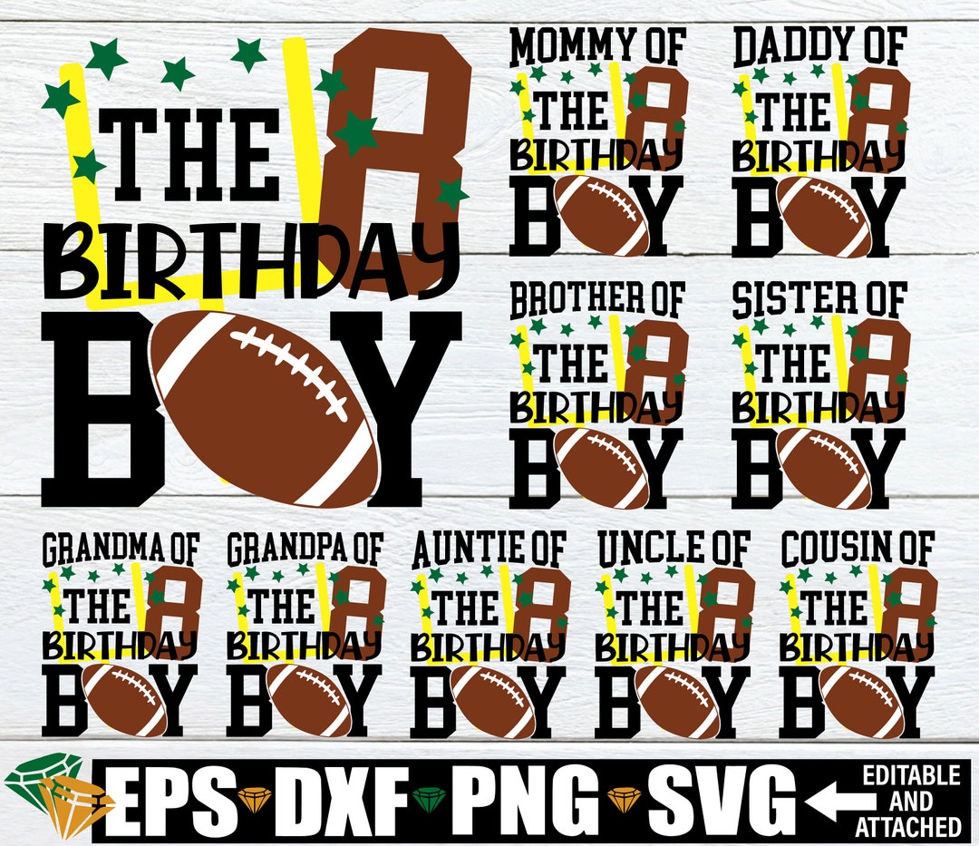 Football Birthday Boy, Football Birthday Svg, Matching Family Football