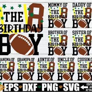 Anniversaire de football garçon, svg anniversaire football, anniversaire football familial assorti, 8e anniversaire thème football, anniversaire football famille svg