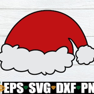 Chapéu de Papai Noel svg, clipart de chapéu de Papai Noel, download digital de chapéu de Papai Noel, imagem vetorial de chapéu de Papai Noel, chapéu de Natal svg, arquivo de corte de chapéu de Papai Noel svg png dxf