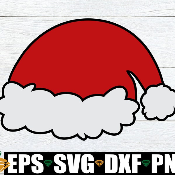 Santa Hat SVG, Santa's Hat Clipart, Santa Hat Digitale Download, Santa Hat Vector Image, Kerstmuts SVG, Santa's Hat Cut File SVG PNG DXF