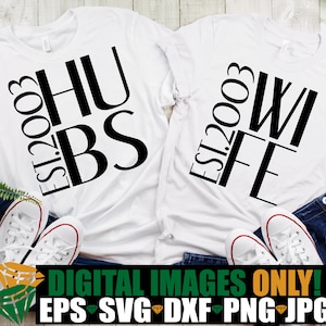 2003 Aniversario svg, Camisetas de aniversario a juego svg, Aniversario a juego svg, Camisetas de aniversario para parejas para planchar PNG, Archivo de corte de aniversario