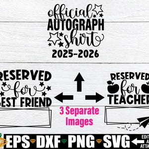 Camiseta oficial de autógrafos, camiseta de autógrafos de fin de año, camiseta de recuerdo del último día de clases, camiseta de firmas, camiseta de recuerdo 2025-2026 svg png
