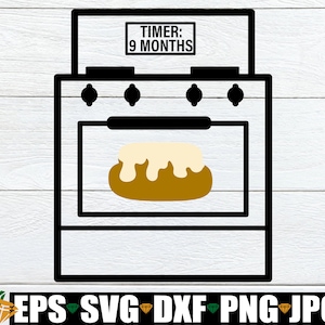 Rolo De Canela No Forno. Gravidez SVG. Anúncio engraçado de gravidez, anúncio de gravidez. Pão de canela svg. Cortar arquivo, SVG, PNG, dxf