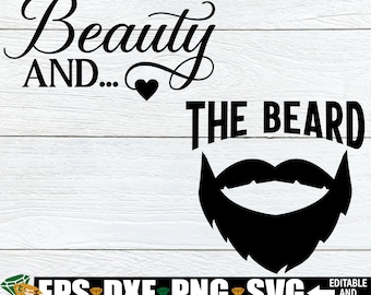 Beauty And The Beard, Matching Couples, Couples svg, Valentine&#39;s Day Couple Matching, Valentine Day couples cut file, svg, Cut File, dxf