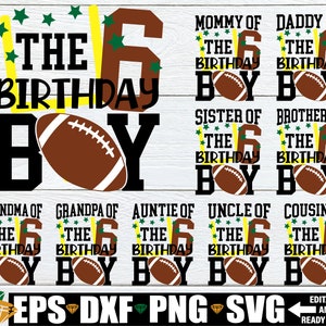 Menino de aniversário de futebol, camisa de aniversário de futebol SVG, família correspondente 6º aniversário, família correspondente 6ª camisa de aniversário de futebol SVG png PNGWing