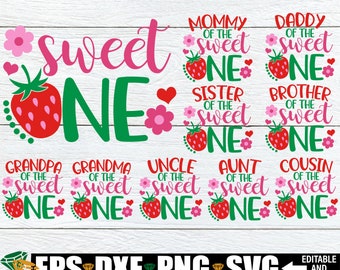 Sweet One Strawberry Birthday, Matching Strawberry Birthday, Family Matching Strawberry Birthday, Matching Family Strawberry Theme Birthday