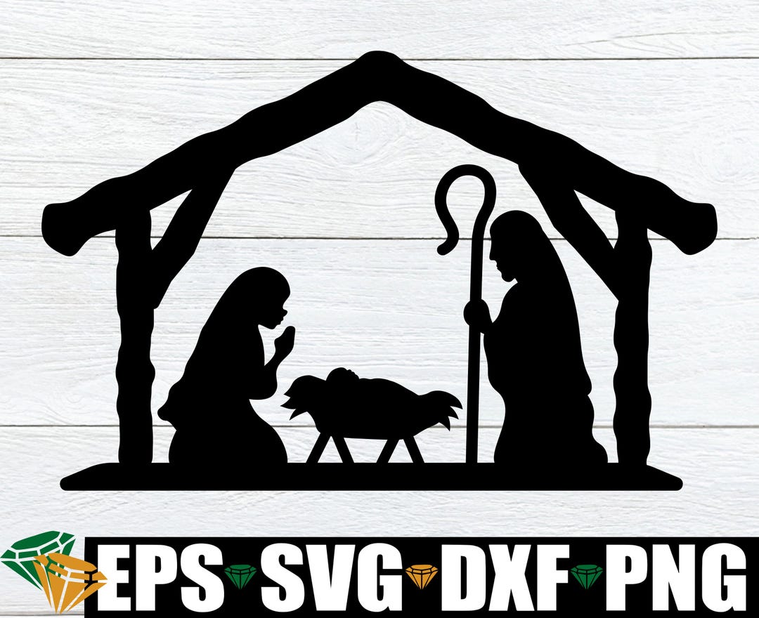 Nativity Scene Svg Png Dxf, Nativity Svg Png Dxf, Christmas Clipart ...