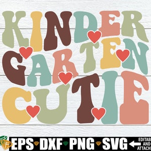 Kindergarten Cutie, Niñas Kindergarten svg, Niña Primer Día de Kindergarten Camisa svg png, Kindergarten svg, Primer Día de Escuela svg