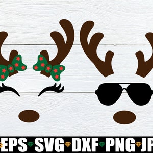 Hirsch Gesicht. Junge Reh Gesicht svg. Mädchen Reh Gesicht svg. Weihnachtssvg. Schnittdatei Hirschgeweih. Hirschkopf Silhouette. Bruder Schwester Weihnachten. Winter
