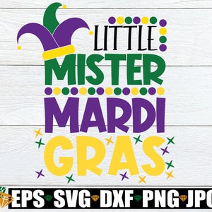 Kleine meneer Mardi Gras, meneer Mardi Gras SVG, Mardi Gras shirt SVG, Mardi Gras SVG, Kids Mardi Gras SVG, jongens Mardi Gras SVG, DXF PNG