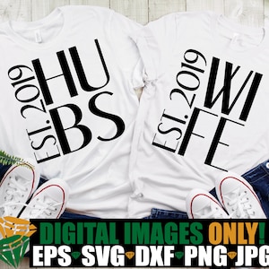 Svg anniversaire, chemises assorties svg, mariés en 2019, anniversaire de 2019, chemises assorties pour couples anniversaire, fer sur PNG