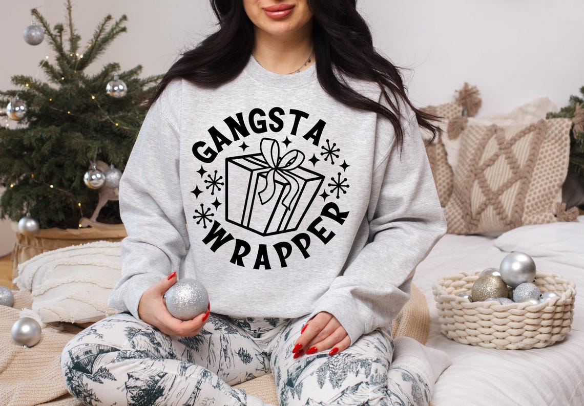 Gangsta Wrapper Svg Png Dxf Eps, Funny Christmas Svg Cut File, Funny ...