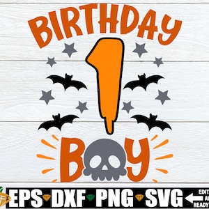 Halloween 1er anniversaire garçon svg, svg anniversaire Halloween, premier anniversaire chemise svg, svg 1er anniversaire, Halloween anniversaire garçon chemise svg png