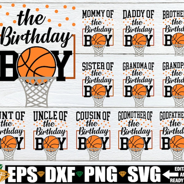 Matching Basketball Birthday SVG, Basketball Birthday Boy Shirts SVG, Birthday Boy svg, Basketball Birthday svg png, Basketball Birthday png