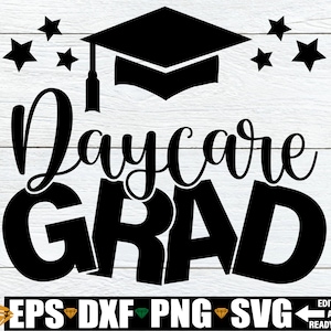 Diplômé en garderie, svg de chemise de graduation en garderie, svg de diplômé en garderie, au revoir garderie, téléchargement numérique, Image de la garderie pour machine de découpe, svg png