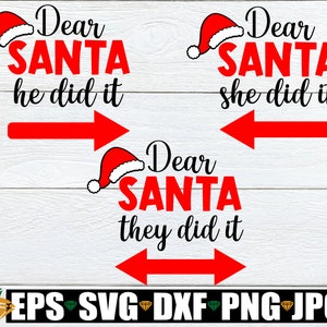 Lieber Santa er hat es getan, sie hat es getan, sie hat es getan. Geschwister Weihnachten. Kinder Weihnachts Bundle. Brüder Weihnacht. Schwestern Weihnacht. svg, dxf, png