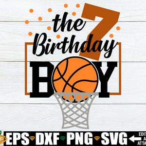 Basketball 7. Geburtstag svg, 7. Basketball-Geburtstags-Jungen-Shirt svg, Jungen-7