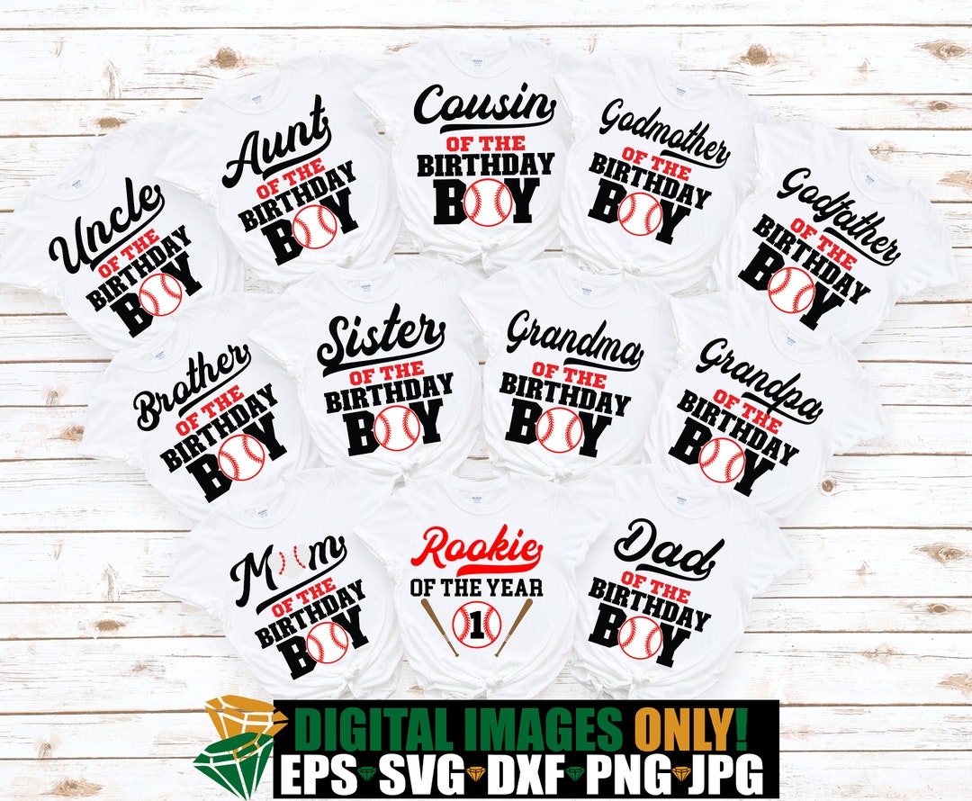 Rookie of the Year, Baseball Birthday, Matching Family Baseball