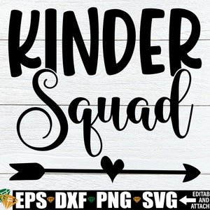 Kinder Squad, passender erster Tag der Schule Kindergarten Team Shirts SVG, Kindergarten Lehrerin Shirt svg, Kindergarten Squad svg, Kinder svg
