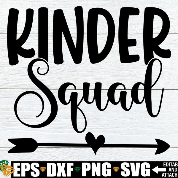 Kinder Squad, Matching First Day Of School Kindergarten Team Shirts SVG, Kindergarten Teacher Shirt svg, Kindergarten Squad svg, Kinder svg