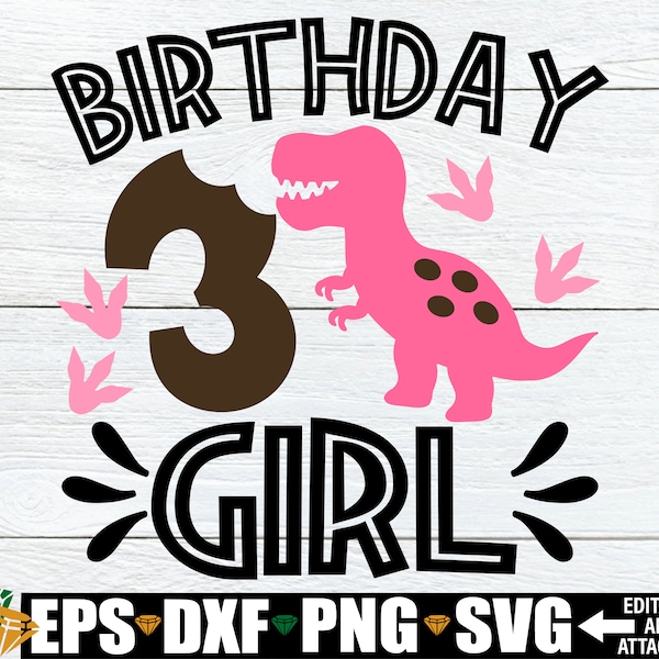 3rd Dinosaur Birthday Girl, Dinosaur Birthday Girl svg, Dinosaur 3rd Birthday svg, 3rd Dinosaur Birthday svg,Dinosaur Theme 3rd Birthday svg