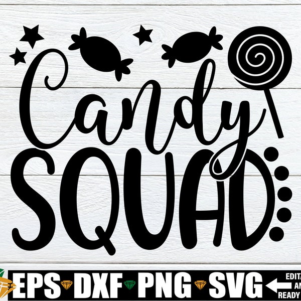 Candy Squad SVG, Halloween SVG, Halloween Bag svg, Candy Collecting Bag svg, Kids Halloween svg, Trick Or Treat Bag svg, Digital Image