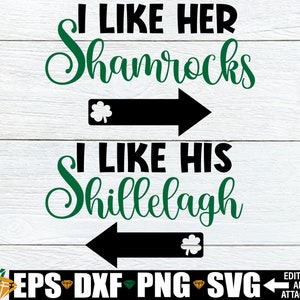 J'aime ses trèfles, j'aime ses coquillages, les couples de la Saint-Patrick, la Saint-Patrick sexy, les couples sexy la Saint-Patrick, SVG, DXF, JPG