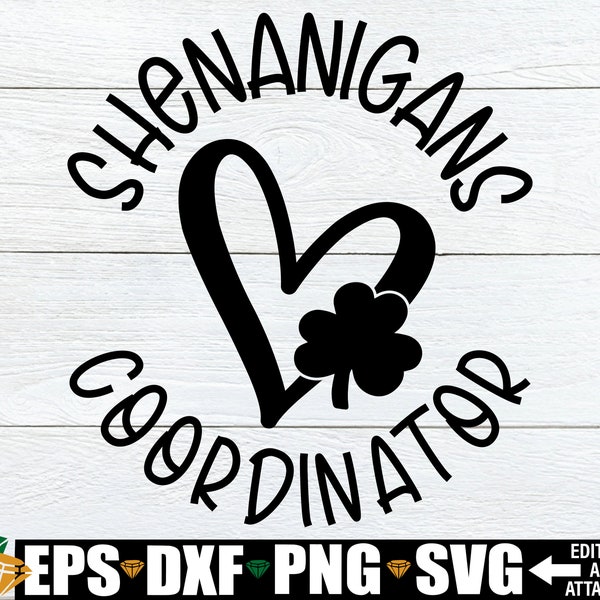 Shenanigans Coordinator svg, Teachers St. Patrick's Day Shirt svg, Para St. Patricks Day svg, Lunch Lady St. Patricks Day Shirt svg png