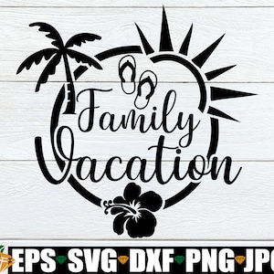 Férias em família, férias em família correspondentes, férias em família na praia, férias em família no Havaí, verão, viagem em família na praia, férias, SVG, arquivo cortado