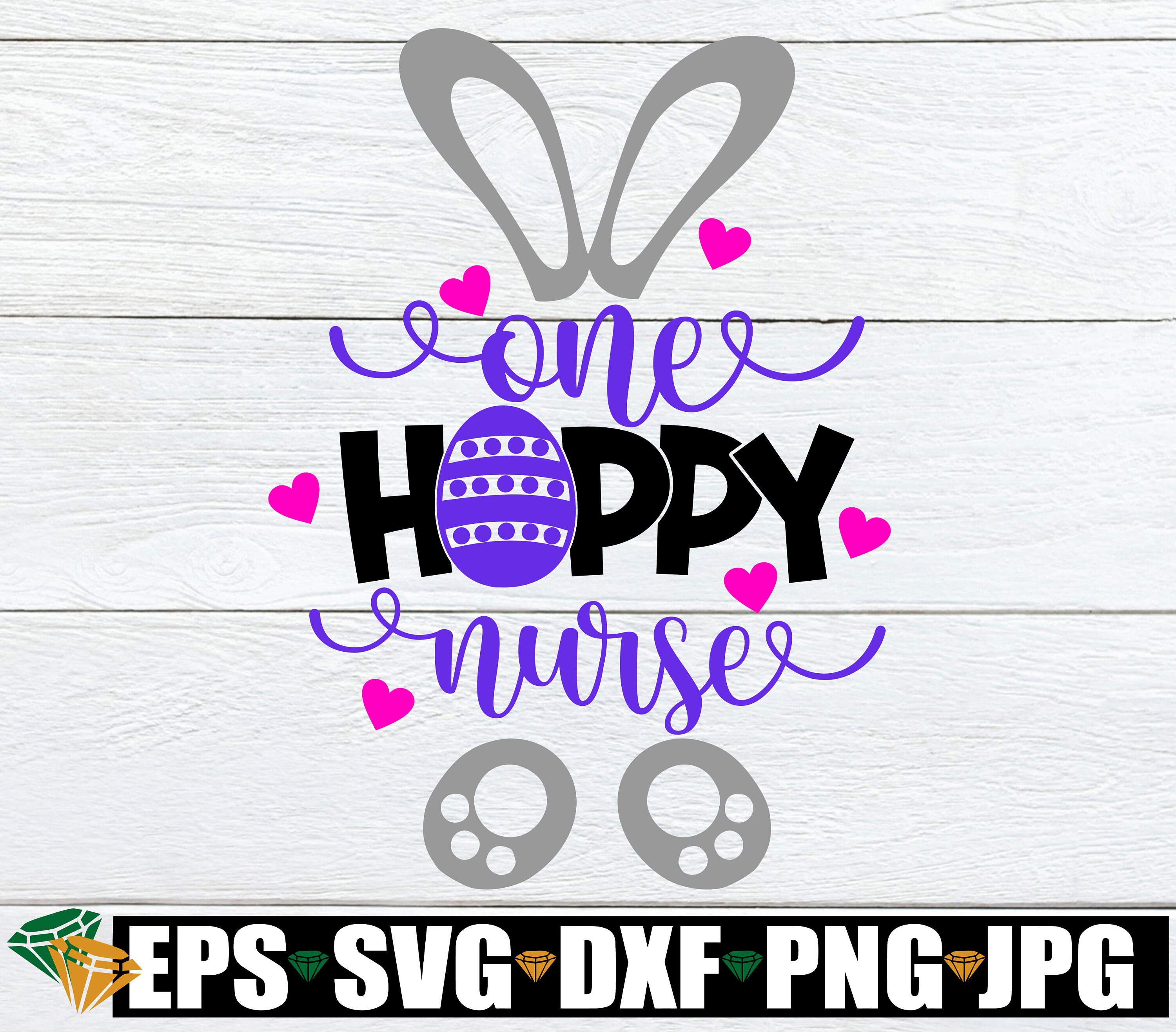 One Hoppy Nurse Easter Nurse svg Cute Nurse svg Cute Nurse Etsy