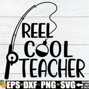 Moulinet cool professeur, cadeau pour professeur, professeur de pêche, professeur qui aime pêcher, appréciation du professeur, cool professeur de svg, svg professeur