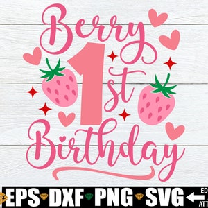 Beere 1. Geburtstag, Erdbeere Geburtstag Shirt svg png, Erdbeer Thema Geburtstag, Sweet One svg, 1. Geburtstag svg, Mädchen 1. Geburtstag svg