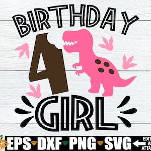 4. Mädchen Dinosaurier Geburtstag, Dinosaurier Geburtstag Shirt svg, Dinosaurier 4. Geburtstag svg, 4. Dino Geburtstag svg, Dinosaurier Thema 4. Geburtstag svg