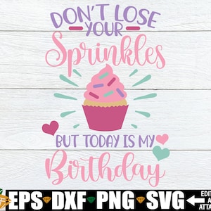 Ne perdez pas vos paillettes mais aujourd'hui c'est mon anniversaire, svg chemise d'anniversaire sur le thème de petit gâteau, jolies filles anniversaire chemise svg, svg 3e anniversaire filles