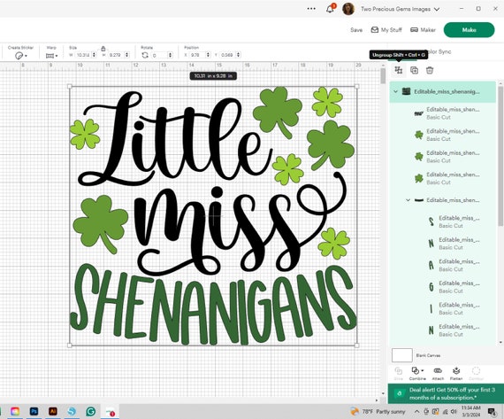 St. Patrick's Day Shirt For Girls Little Miss Shenanigans St. Patrick's Day Shirt For Girls Little Miss Shenanigans