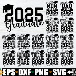2025 Graduación Familiar svg, Camisetas Graduación Familiar SVG, Graduación svg, Familia Senior a Juego svg, Familia De Los Graduados Camisas svg png