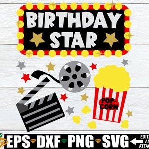 Movie Birthday SVG,  Movie Themed Birthday, Kids Movie Birthday Shirt SVG, Movie Party svg, Movie Birthday Party svg, Digital Download