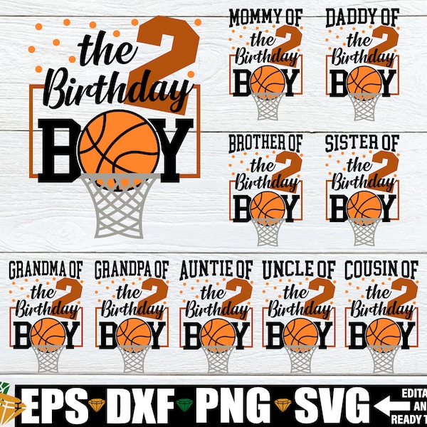 BasketBall Birthday, 2nd Birthday, Matching Family Basketball Birthday, Family matching BasketBall Birthday, Basketball Theme Birthday, SVG