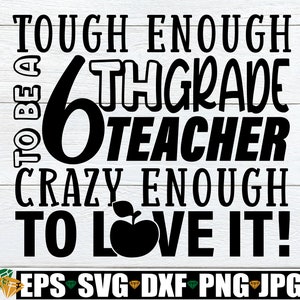 Tough Enough To Be A 6th Grade herausgefallene Türschild, Lehrer Wertschätzung Geschenk für 6