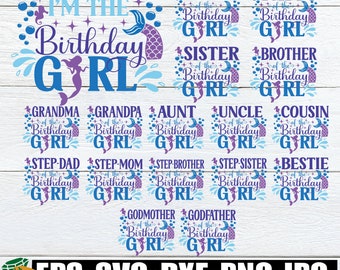 Mermaid Birthday, Matching Mermaid Family Birthday SVG, Family Mermaid Birthday svg, Mermaid Birthday shirts SVG, Matching Birthday svg.