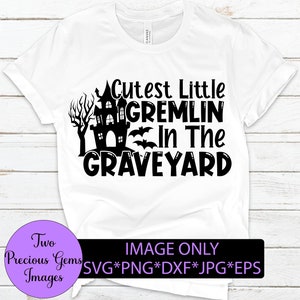 Il piccolo gremlin più carino del cimitero. Halloween carino. Halloween divertente. Bambini. Donne. Halloween. Scaricamento digitale.