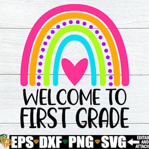 Benvenuto in prima elementare, camicia per insegnante di prima elementare in formato SVG, insegnante di prima elementare in formato SVG, primo giorno di prima elementare in formato SVG PNG, cartello porta di prima elementare PNG