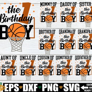 1er cumpleaños de baloncesto, 1er cumpleaños, cumpleaños de baloncesto familiar a juego, cumpleaños de baloncesto a juego familiar, cumpleaños de baloncesto svg