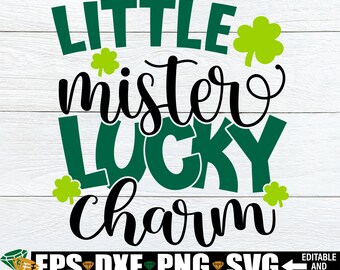 Little Mister Lucky Charm svg png, Boys St. Patrick's Day svg png, Kids St. Patrick's Day svg png, Boy St. Patrick's Day SVG Cut File